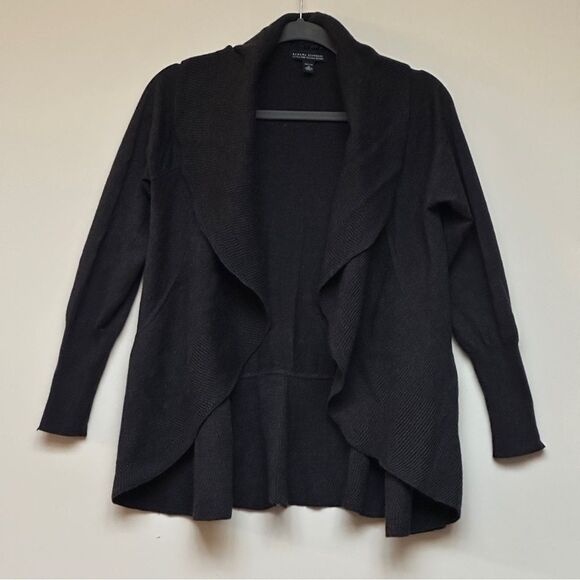 Banana Republic Extra Fine Merino Wool Size Medium Petite Ruffle Shrug Cardigan - Picture 1 of 10